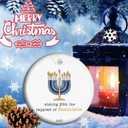 Wishing You The Happiest of Hanukkahs Ornament Hanukkah Jewish Keepsake Menorah Season Present Ceramic Holiday Decor 2025 (C6)