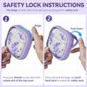 Inesore with Safety Lock for AirPods 4 Case,Clear Floral Cute AirPod 4th Generation Case for Women Girly with Cleaner Kit and Keychain- Purple Bell Flower