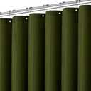 PANGSINNE Extra Long Dark Green Waffle Shower Curtain, Heavy Duty 256GSM Fabric Curtains with Weave Hotel Quality Bathroom Curtains, 72 x 84 Inches