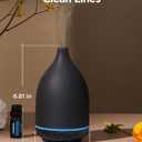 InnoGear Oil Diffuser, 150ML Ceramic Diffuser for Essential Oils Handcrafted Aromatherapy Diffuser Mother's Gift Ultrasonic Cool Mist Humidifier with 2 Mist Modes Waterless Auto Off for Home, Black