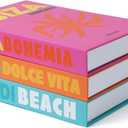 TwoDays Preppy Room Decor Aesthetic, Decorative Books, Coffee Table Books Decor, Faux for Decoration, Bookshelf Fake Stuff, Things. (Set of 3) (Pink)