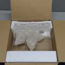 Okllen Makeup Brush Holder with Dustproof Lid, White Pearls, Acrylic Clear Makeup Brush Organizer with 3 Compartment, Large Cosmetic Brush Storage Box Case for Vanity, Bathroom, Bedroom