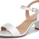 Naturalizer Women's Bristol Heeled Sandal White Satin, 9.5 M