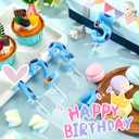 MTLEE Blue Dog Paw Candles Birthday Cake Decorations Cake Cupcake Topper for Boy and Girl Birthday Decoration(3)