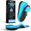 Hike Support Insoles - Welnove Carbon Fiber Insoles -Shoe Insert for Hiking Ourdoor Sport - Rigid Support for Turf Toe,Foot Fractures,Hallux Rigidus,Hiking Boots Inserts for Men Women(Black,3XL)