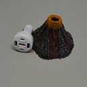 Abnaok Aquarium Volcano with Air Stone Bubbler, Realistic Fish Tank Volcano Ornaments Bubble Maker for More Oxygen Aquarium Decor, Great Addition to Fish Tank Beta Aquarium (S= 3.4 x 2.2 x 0.8 Inch)