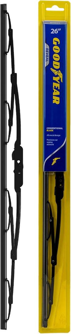 Goodyear Reveal 26" Conventional Windshield Wiper Blade, Rust-Resistant Replacement Wiper Blade with Universal Adaptor, Pack of 1