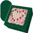 Bakepacker Deep Green 8x8x5 Inches 36pcs Cake Boxes with Window 18-Packs Deep Green 8 Inch Bakery Boxes (18 Cake Boxes +18 Cake Boards Included)