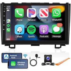 Android Car Stereo for Honda CRV 2007-2011 with Wireless Carplay/Android Auto with WiFi GPS Navigation, 9" Touchscreen Bluetooth Car Radio Support USB FM/RDS Backup Camera Steering Wheel Control
