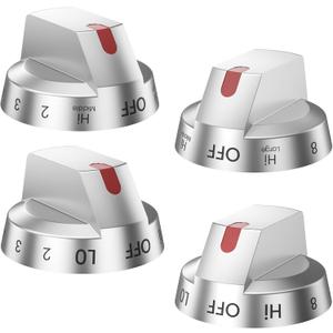 DG94-03500A/Z (4PCS) for Samsung Electric Stove Knob Replacement, DG94-03500V DG94-03500W for Samsung Oven Knob Replacement Compatible with NE63T8111SS/AA NE63T8311SS/AA NE63T8751SS/AA NE63T8711SS (Sliver)