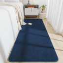 Soft Runner Rugs for Bedroom 2x6, Non Slip Runners for Hallway Kitchen Laundry Dorm Washable, Minimalist Low Pile Long Rugs for Boys Men Girls Kids, Navy Blue