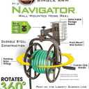 Liberty GARDEN 712 Single Arm Navigator Multi-Directional Garden Hose Reel, Holds 125-Feet of, 5/8-Inch, Bronze