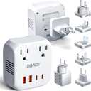 2000W Voltage Converter US to Europe for Hair Dryer - DOACE 220V to 110V Converter for European Travel, Power Converter Adapter Combo with 2 PD/QC Chargers & UK/AU/US/IT/European Travel Plug Adapters