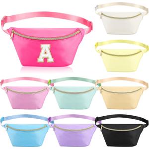 Amylove 9 Pieces Fanny Packs Nylon Waist Bag Zipper Travel Running Bag with Adjustable Strap for Women Men(Bright Colors)