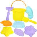 3 Otters Beach Toys Set, Baby Beach Buckets and Shovels RakesTool Kit Sand Bucket Boys and Girls Sand Toys Set 9PCS