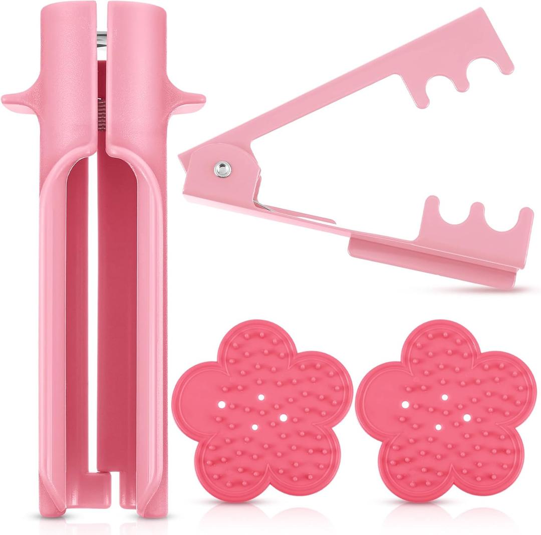Lasnten 4 Pcs Rose Thorn Stripper Tool Set Flower Stem Cleaner & Leaf Stripper for Roses, DIY Bouquet Making, Flower Arranging, Gardening Supplies(Pink)