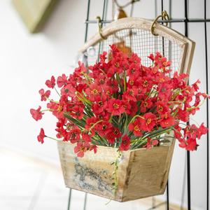 12 Bundles Artificial Violet Flowers Artificial Flowers Fake Silk Flowers for Indoor Outside Garden Home Wedding Farmhouse Porch Box Decor(Red)