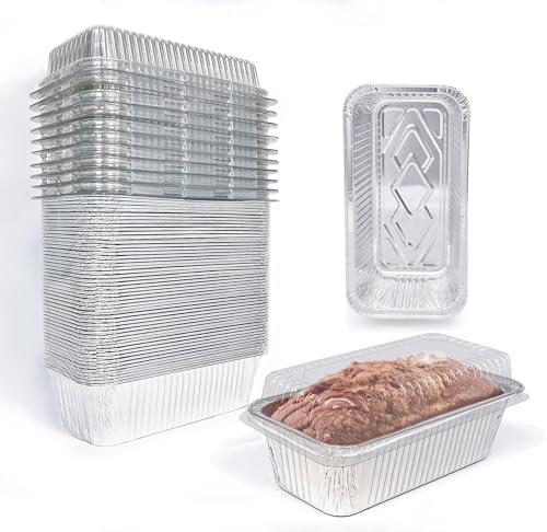 Disposable Loaf Pans with Lids, 27 Pack, 8.5x4.5" Bread Pans, Food Storage Containers, Heavy-duty 2lb Aluminum Loaf Pans, Pastry Boxes, Perfect for Baking Storing and Street Treats Takeout