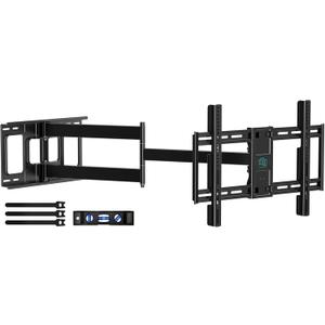 Long Arm TV Wall Mount for 42-80 inch TVs, Full Motion with 43 inch Extension Articulating Arms, Swivel and Tilt TV Bracket, Holds up to 110 lbs, Max VESA 600x400mm