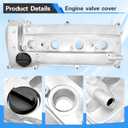 Engine Valve Cover with Gasket, Compatible with 2002-2009 Toyota Camry, 2009-2013 Corolla & Matrix, 2001-2007 Highlander, 2004-2008 RAV4, 2002-2008 Solara ＆ Scion tC xB, L4 2.4L
