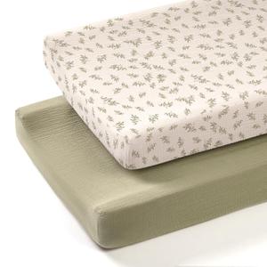 lulumoon Muslin Changing Pad Covers: Baby Cotton Changing Table Covers - Soft Changing Pad Sheets for Boys Girls (P-Autumn Leaf)