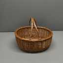 Wicker Picnic Baskets with Handles.Kingwillow. (Brown) (14.17"Lx11.81"Wx5.51"H)