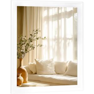 CULER White Wood Wall Mirror for Bathroom,Rectangle Rustic Large 30 x 36 inch Hanging Vanity Mirrors with Wooden Frame for Living Room,Bedroom,Entryway