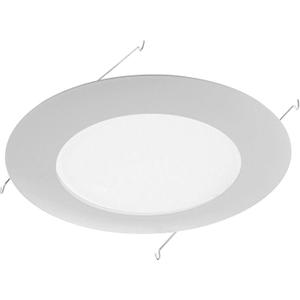 NICOR Lighting 6 inch White Recessed Shower Trim with Albalite Lens 