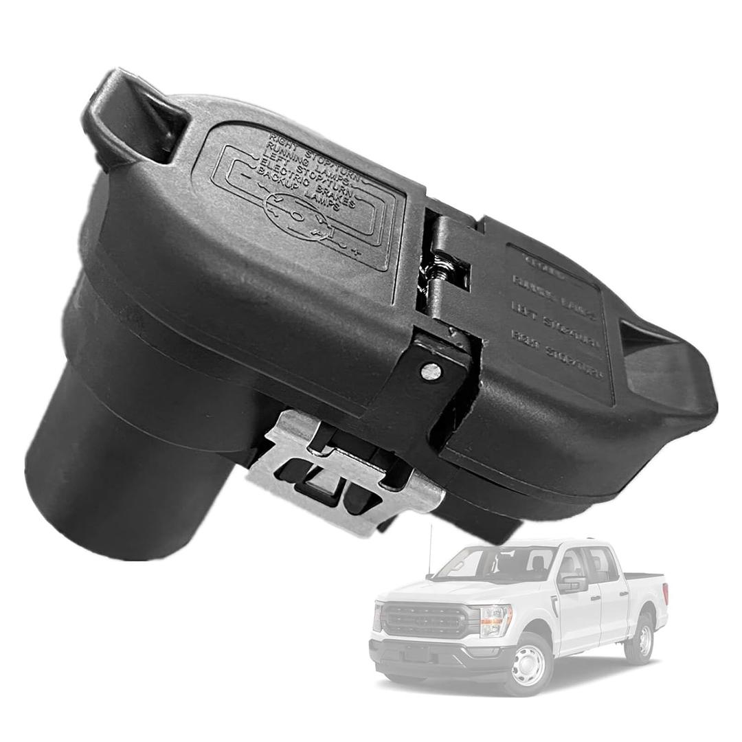 Trailer Brake Harness Towing FU5Z-14489-A，7-Pin Round / 4-Pin Flat Plug Connector for 2015-2023 Ford, Rear Bumper Trailer Tow Hitch Wire Harness Socket Plug