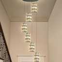 6-Lights Modern Crystal Pendant Lights for Kitchen Island LED Dimmable Glam Pendant Lighting Chandelier for Dining Room Hallway Corner Lamp Black