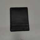 Perry Ellis Men's Slim Black Leather Credit Card Holder Case Wallet