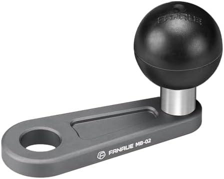 FANAUE Bolt Head Adapter Ball Base with 10mm Mounting Hole,MB-02 Aluminum Alloy Mount Base for RAM Mounts B Size 1 Inch Ball Double Socket Arm