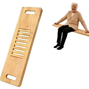 Wooden Transfer Board and Slide Board,Central scrollable,Senior and Handicap Move Assist and Slide Transfers, Holds up to 400 Pounds,2 Cut Out Handles(32x10x1)