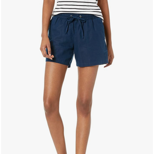 Women's 5" Inseam Drawstring Linen Blend Shorts M