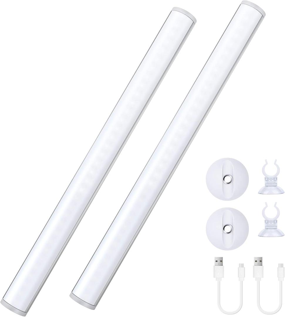LED Mirror Lights Portable Rechargeable Vanity Light 3 Brightness Touch Control Makeup Light for Bathroom Dressing Room 2 Packs