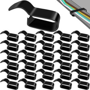 50 Pack Trailer Frame Wire Clips Black Push-On Chassis Wire Clips Anti-Corrosion Spring Steel Harness Fasteners for Automotive Boat Trailer or Marine Wiring Management (3/8'')