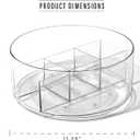 BINO Plastic Round Turntable Organizer with 5 Compartments - Clear | Spinning Divided Turntable Container | Rotating Organizer Storage for Bottle Condiments Fridge Kitchen Counter Pantry Bathroom