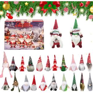 Christmas Gnome Advent Calendar 2025,24 Day Christmas Advent Calendar with 24 Gnome,Xmas Countdown Surprise Gift