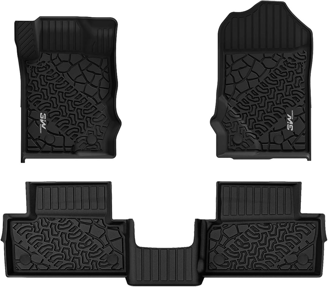 3W Floor Mats for 2021-2026 Ford Bronco 2 Door(Not for Bronco Sport & Rubberized Floor)