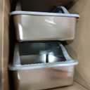 Stainless Steel XL Cat Litter Box for Cats, High-Sided Design Prevents Urine Leakage, Non-Stick, Easy to Clean, Includes Scoop, Gray XL 2 Pack