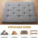 FuwaFuwa Japanese Futon Mattress Floor Tatami (Gray, 75"L x 35"W x 54"Th) Full