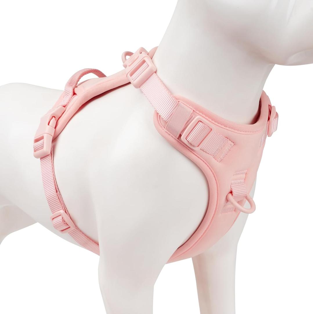 No Pull Dog Harness, Puppy Vest with Front Clip for Small Medium Large Sized Dog(Light Pink, XL) (XL(Neck:24.8-38.6", Chest:29.1-45.3"))