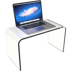 Acrylic Side Table - 14x12x24 Inch Multipurpose C Shaped End Table for Laptop, Working, Writing, or Coloring - Modern Acrylic Furniture by Lavish Home