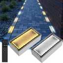 Drart Solar Paver Lights 4x8 Inch, IP67 Waterproof Recessed Brick Pathway Lighting Outdoor for Driveway, Walkways, Patio, Garden, Pavers, Yard (2700K/4500K/6000K, 2 Pack)