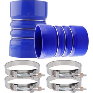 4" X 6" Silicone Charge Air Cooler Hump Hose with T-Bolt Clamps Set, 4 inch ID Turbo, Air Intake and Intercooler CAC Hose Kit for Semi Trucks,2PCS Blue