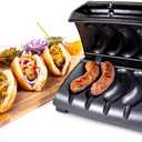Homecraft Electric Sausage & Brat Grill with Oil Drip Tray, Carry Handle, and Cord Storage, up to 5 Links of Beef, Turkey, Chicken, Veggie Sausages, or Hot Dogs