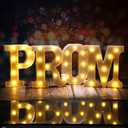 Kathfly 4 Pcs LED Prom Letter Lights 3D Extra Large Prom 2025 Light up Sign Marquee Letters Decorations for 2025 Graduation Party Supplies(White)