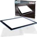 U.S. Art Supply Lightmaster 17"x24" (A2) LED Lightbox Board - 32.5" Diagonal, Ultra-Thin, Dimmable Light Pad - Measuring Grid & Protractor Included - 110V, Flicker-Free, Portable, 50,000 Hour LEDs