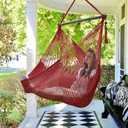 Bathonly Large Hammock Chair with Spreader Bar, Caribbean Hammock Swing Chair, XL Hammock Chair Outdoor Indoor, 330 LBS Weight Capacity, Red