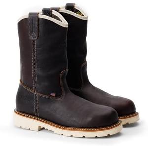 Thorogood American Heritage 11 Steel Toe Wellington Boots for Men - Premium Full-Grain Leather, Slip-Resistant Heel Outsole and Comfort Insole (10, Briar Pitstop)